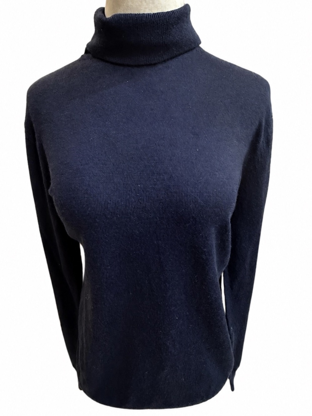 Banana Republic Navy Turtleneck Sweater Merino Wool Size Small